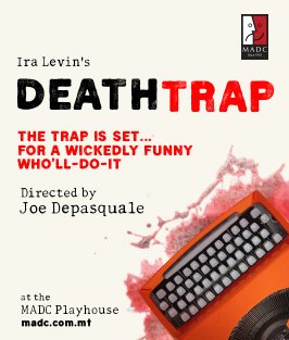 Deathtrap malta, Productions malta, Upcoming Productions malta, drama malta, theatre malta, panto malta, malta amateur dramatics club malta